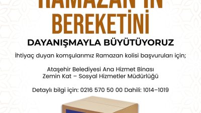 Ataşehir Belediyesi, Ramazan ayı dolayısıyla ihtiyaç sahibi vatandaşlar için Ramazan