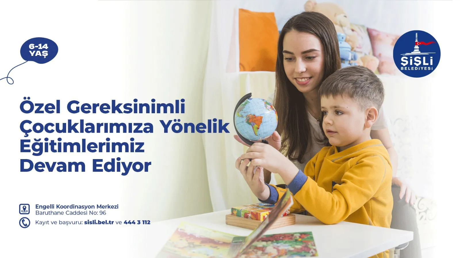 Şişli’de özel gereksinimli çocuklara yönelik eğitimler Engelli Koordinasyon Merkezi’nde sürüyor.