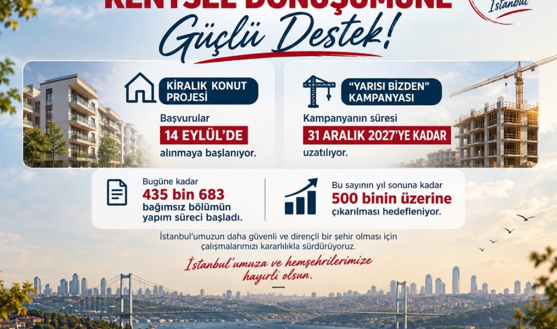 İstanbul'daki kentsel dönüşüm çalışmalarına destek amacıyla hazırlanan kiralık konut projesinde