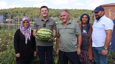 Çekmeköy, Ömerli’deki 50 dönümlük Ekolojik Bahçe’de yetişen sebzeleri sosyal marketlerle