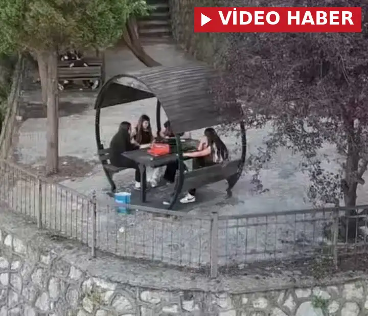 Zonguldak'ta gençlerin çardak ve kamelyalarda yiyecek artıklarını ve çöplerini bırakarak