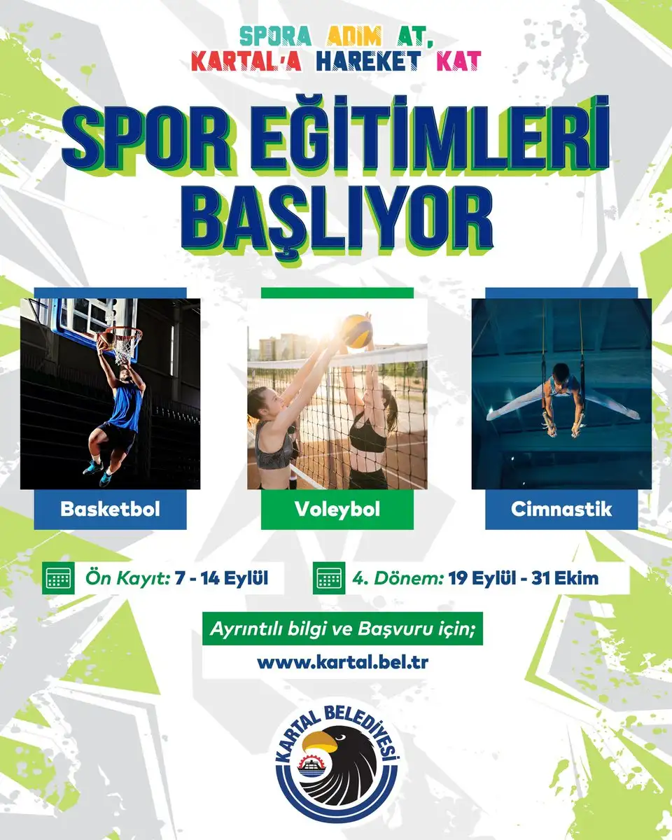 Kartal Belediyesi tarafından uzman eğitmenler eşliğinde düzenlenecek ücretsiz spor eğitimleri