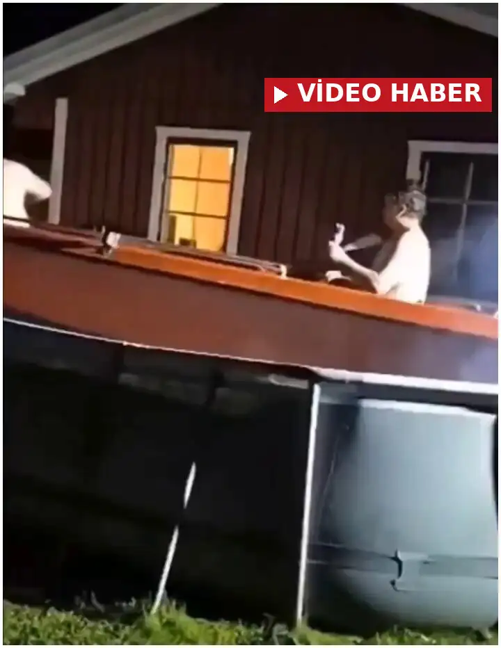 Bahçede bulunan havuzda gerçekleştirilen sıra dışı deneme kısa sürede merak