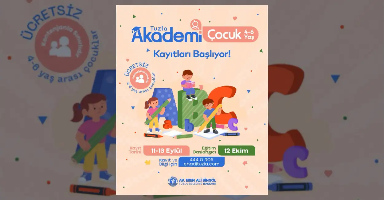 Tuzla Belediyesi 2026-2027 eğitim öğretim yılı Tuzla Akademi çocuk kayıtlarının