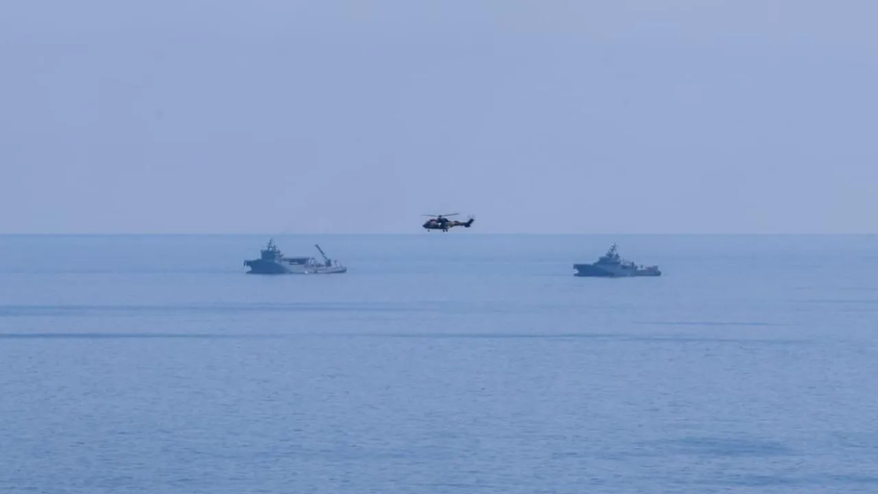 KKTC'de Girne açıklarında alabora olan Filo Jet'in enkazına 550 metrede