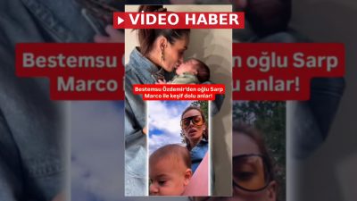 Oyuncu Bestemsu Özdemir, oğlu Sarp Marco ile birlikte geçirdiği neşeli