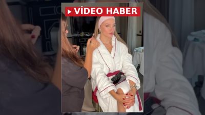 Ünlü oyuncu Miray Daner, katıldığı gala gecesi öncesinde makyaj koltuğunda