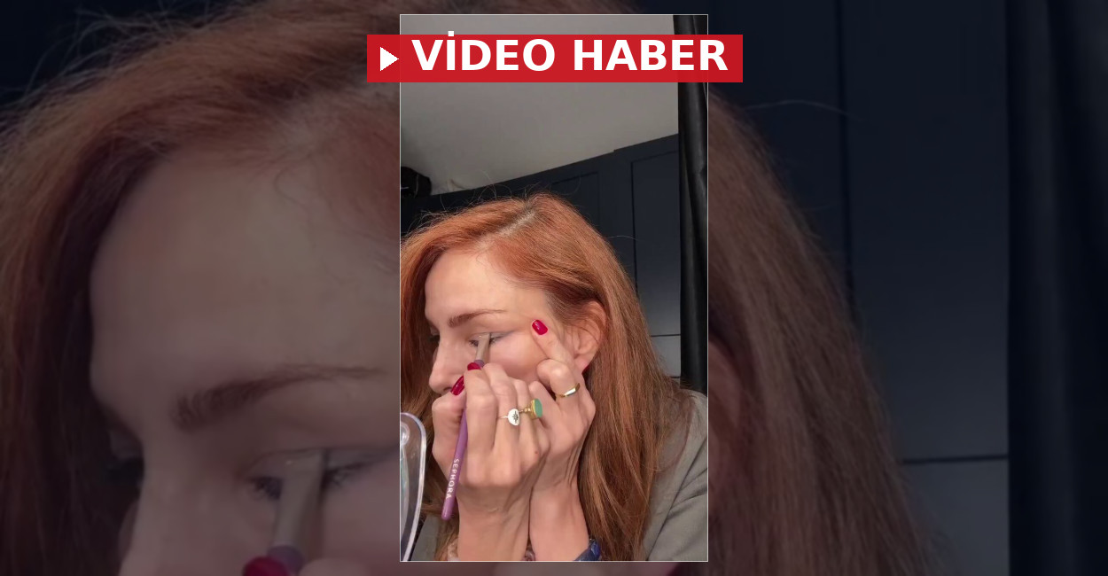 Ünlü oyuncu Mine Tugay, sosyal medyada paylaştığı makyaj videosunda yüzündeki