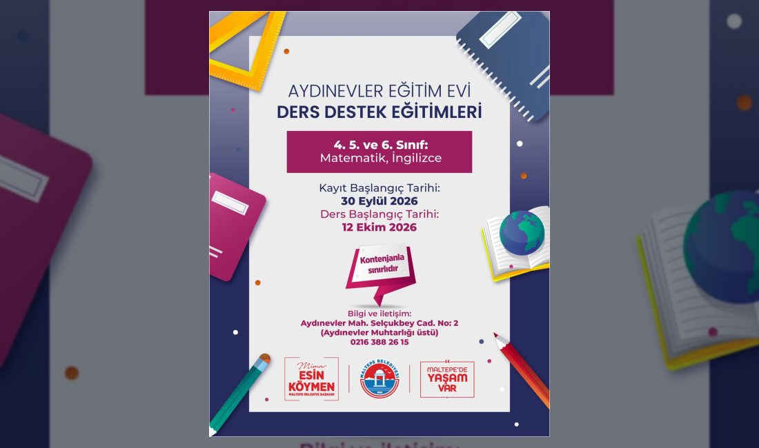 Maltepe Belediyesi, Aydınevler Eğitim Evi'nde 4, 5 ve 6. sınıf