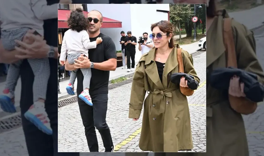 Ezgi Mola, eski eşi Mustafa Aksakallı ve oğulları Can ile