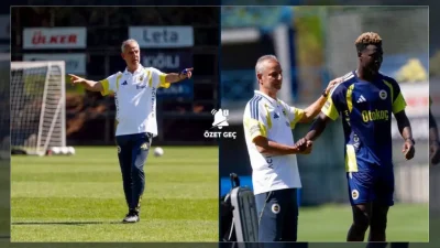 Tecrübeli teknik direktör İsmail Kartal, Fenerbahçe'nin gerçekleştirilen son antrenmanında kameralara