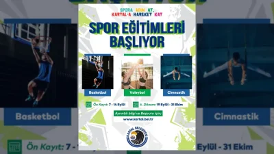Kartal Belediyesi tarafından uzman eğitmenler eşliğinde düzenlenecek ücretsiz spor eğitimleri