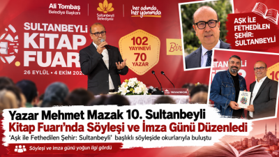 Araştırmacı-yazar Mehmet Mazak, 10. Sultanbeyli Kitap Fuarı kapsamında düzenlenen söyleşi