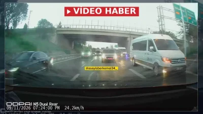 Pendik'te trafikte makas atarak diğer araçları tehlikeye düşüren ve elinde