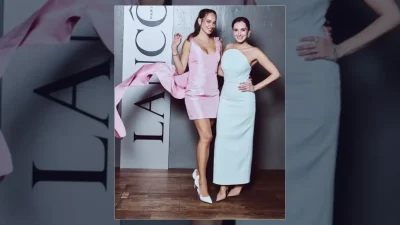 Seda Bakan ile Hande Doğandemir, katıldıkları özel bir marka davetinde
