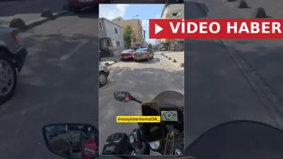 İstanbul Sultanbeyli'de yol üzerindeki çukur alana giren motosikletin sürücüsü kontrolünü