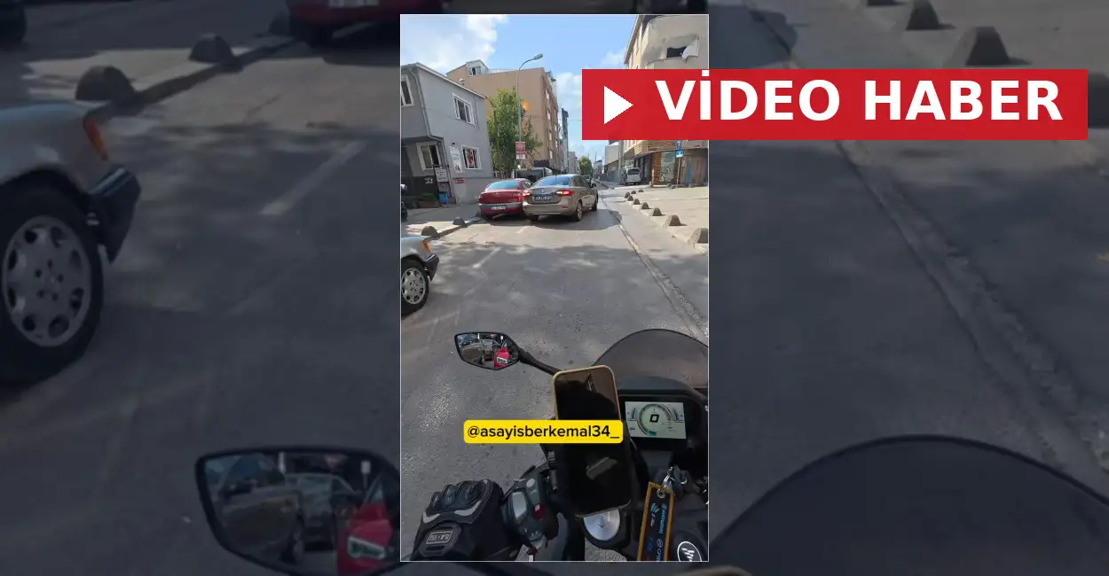 İstanbul Sultanbeyli'de yol üzerindeki çukur alana giren motosikletin sürücüsü kontrolünü