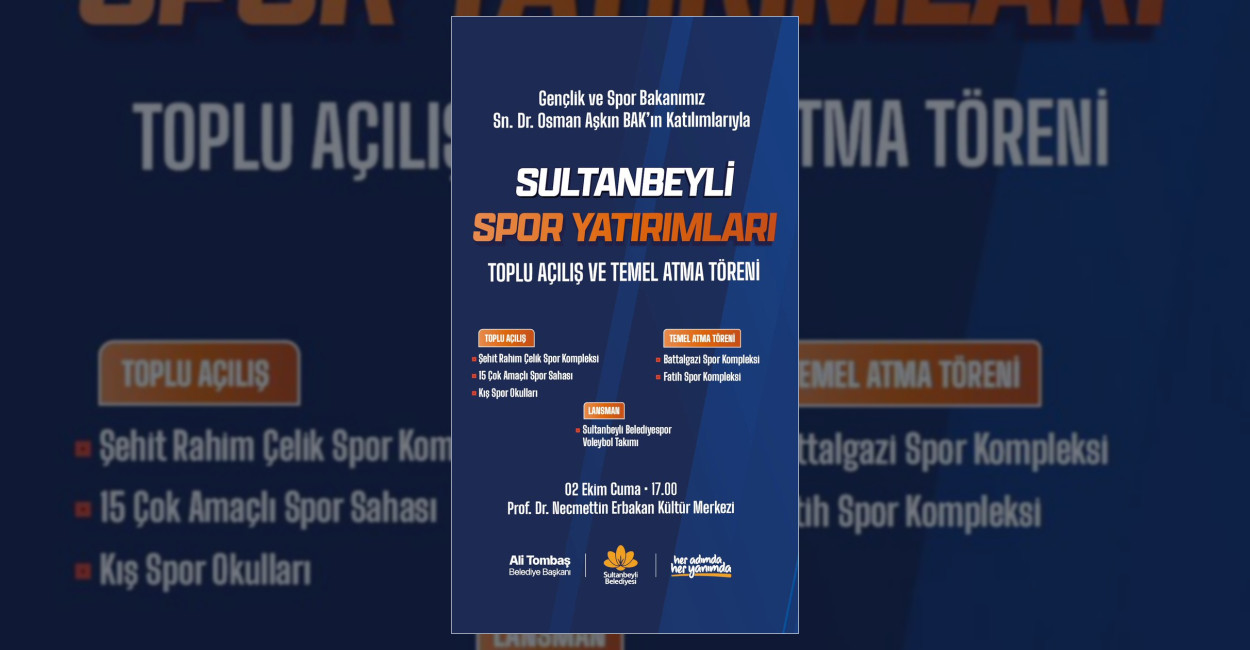 Sultanbeyli’de Spor Yatırımları Töreni Düzenlenecek