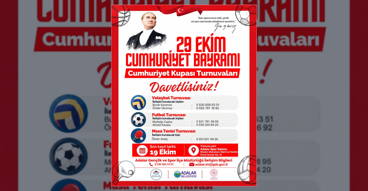 Adalar’da Cumhuriyet Kupası Heyecanı Başlıyor
