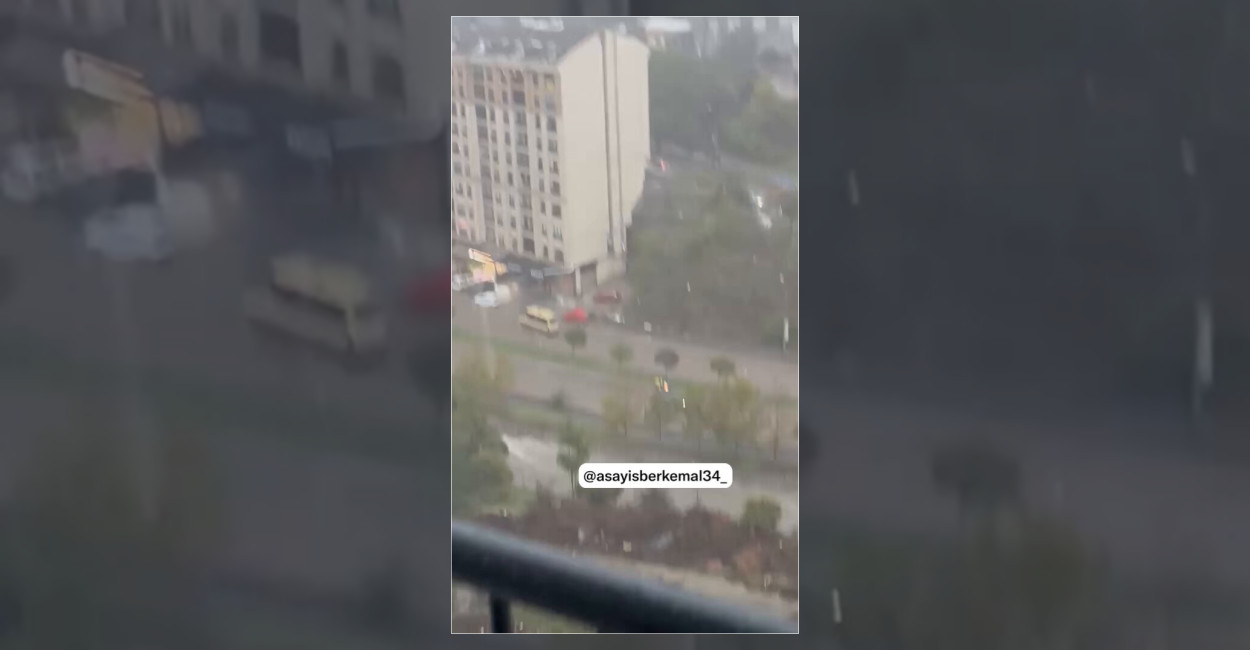 Alibeyköy’de sağanak yağış yolları göle çevirdi