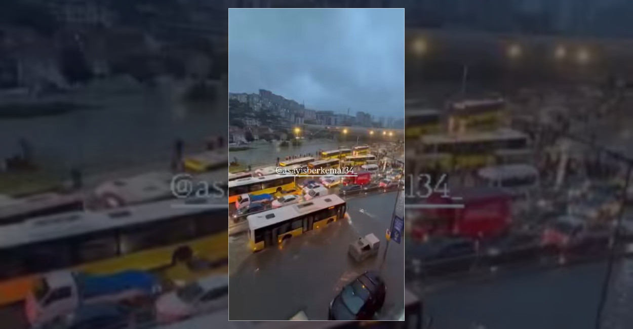 Alibeyköy Deresi yoğun yağış nedeniyle taştı