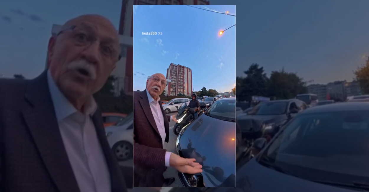 Araç Aynasına Çarpan Motosiklet Sürücüsü ile Sürücü Arasındaki Tartışma