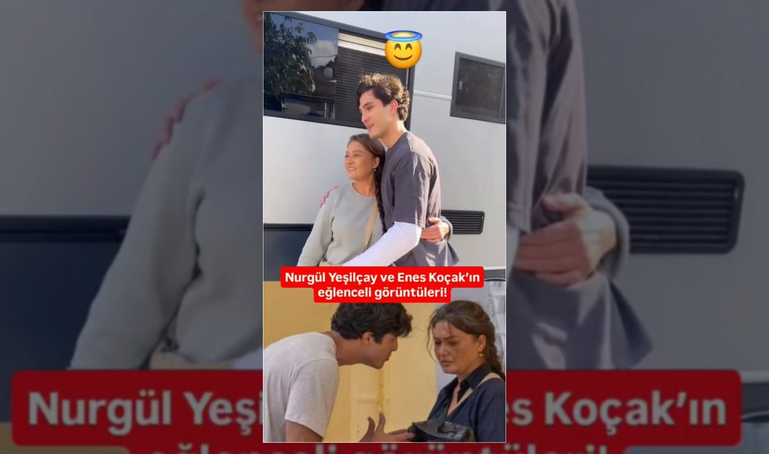 ÖmürUsta dizisinin setinde bir araya gelen Nurgül Yeşilçay ve Enes