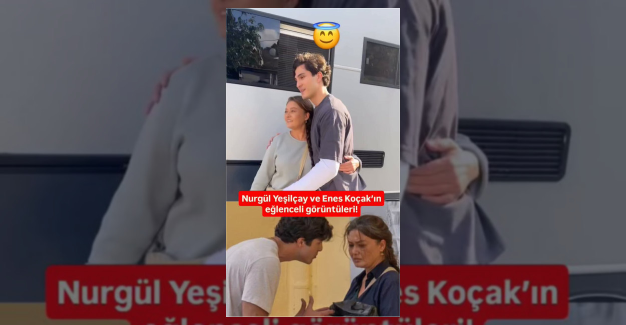 ÖmürUsta dizisinin setinde bir araya gelen Nurgül Yeşilçay ve Enes