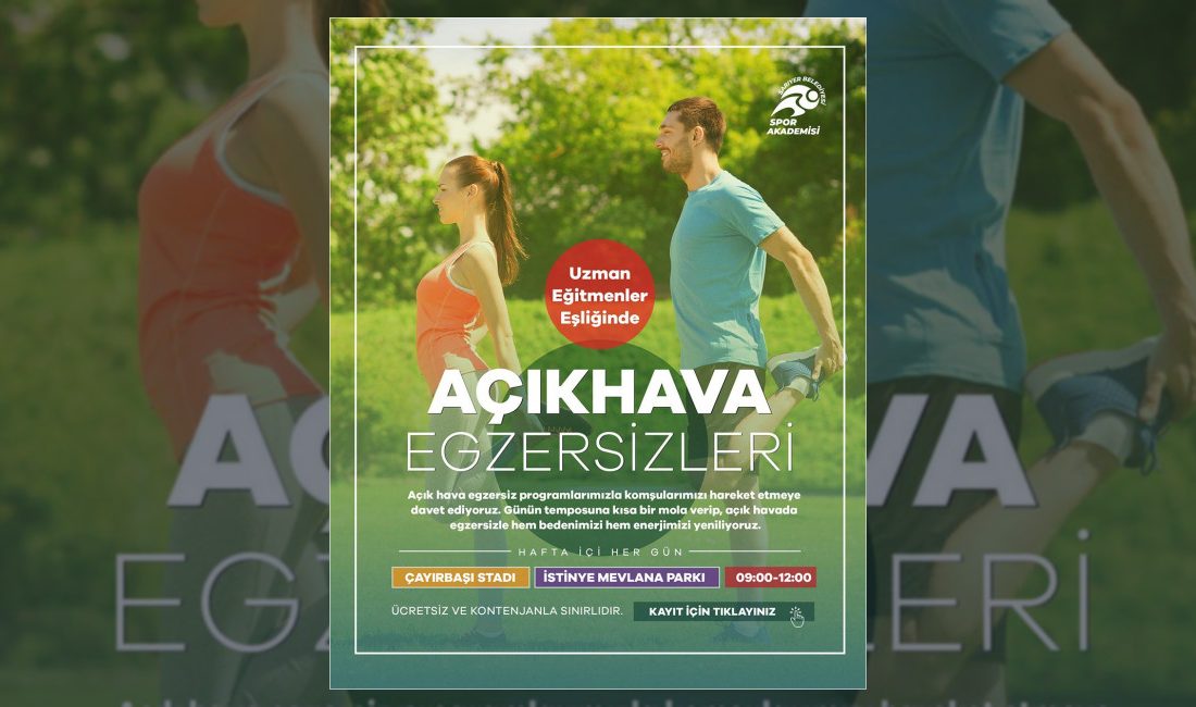 Sarıyer Belediyesi tarafından uzman eğitmenler eşliğinde düzenlenecek açık hava egzersizleri