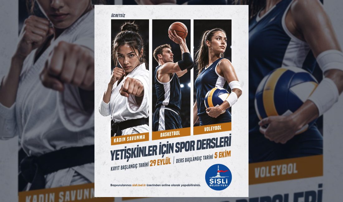 Şişli Belediyesi, yetişkinlere yönelik kadın savunma, basketbol ve voleybol kursları