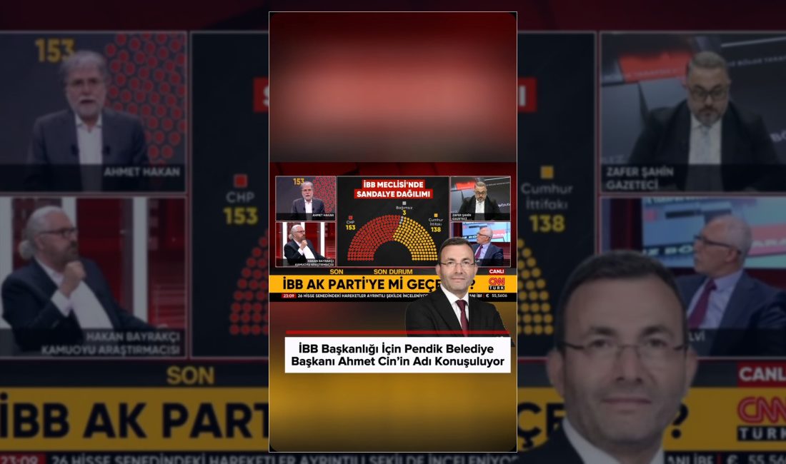 CNN Türk canlı yayınında, İstanbul Büyükşehir Belediyesi yönetimi için Pendik