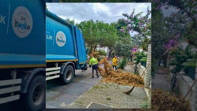 Adalar Belediyesi ekipleri, Ümraniye Belediyesi'nin desteğiyle Kınalıada'da bahçe atıkları ve