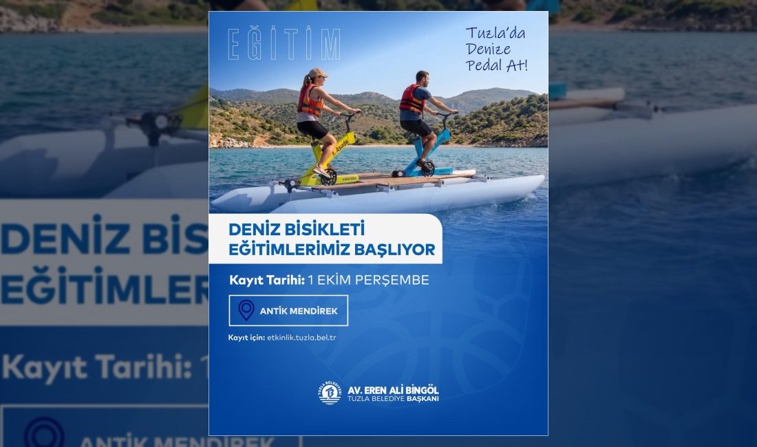 Tuzla Belediyesi, Antik Mendirek'te gerçekleştirilecek Deniz Bisikleti Eğitimleri için kayıtların