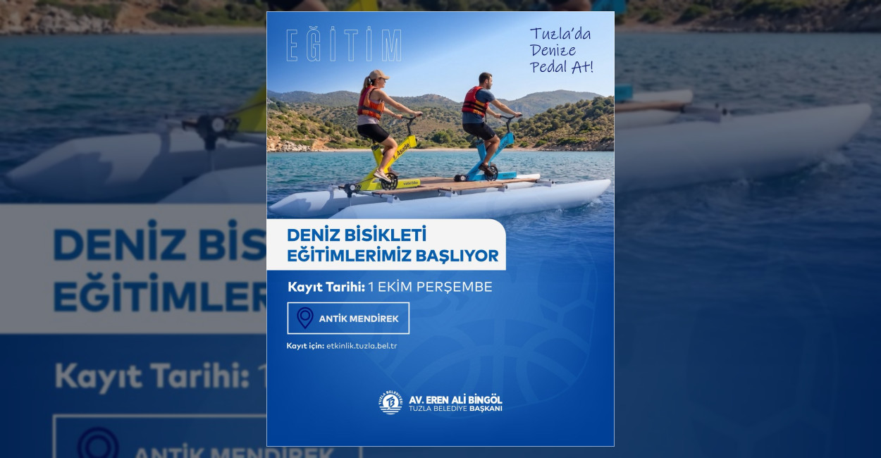 Tuzla Belediyesi, Antik Mendirek'te gerçekleştirilecek Deniz Bisikleti Eğitimleri için kayıtların