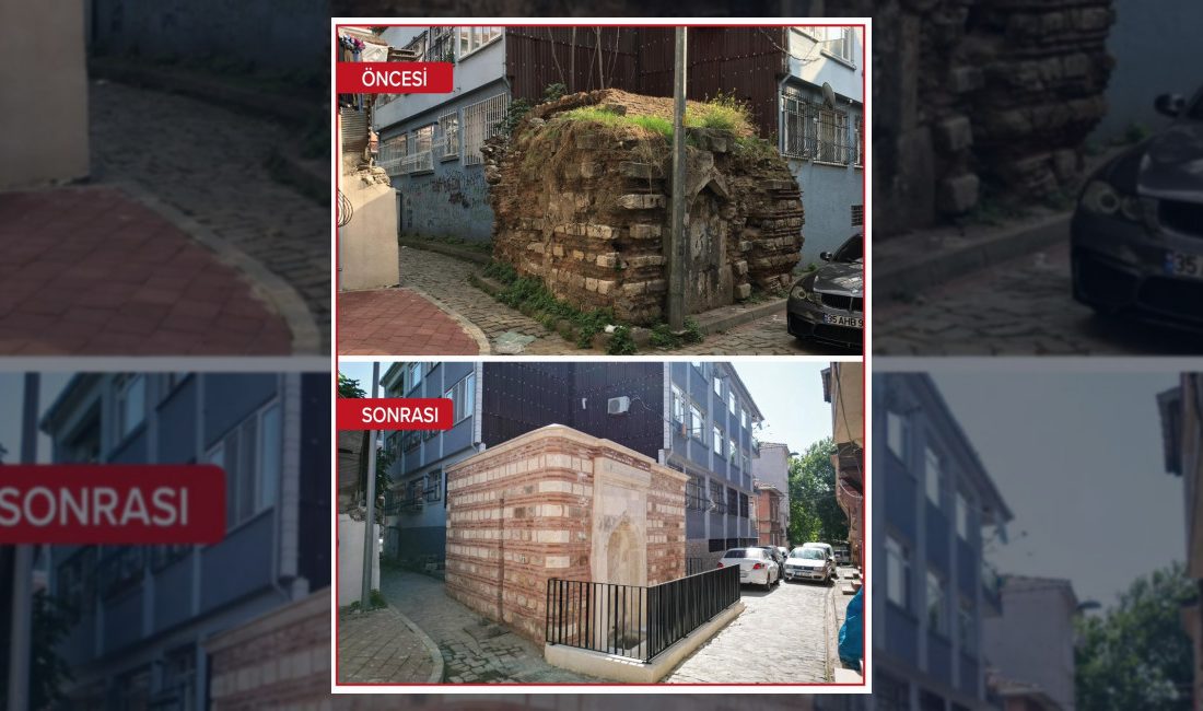 Fatih Belediyesi, Cibali Mahallesi'nde bulunan tarihi Tepedelen Çeşmesi'ni restore ederek