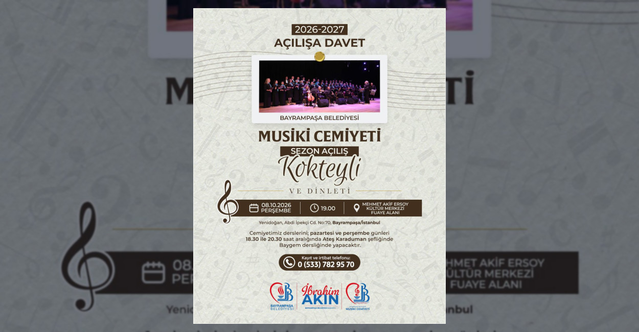 Bayrampaşa Belediyesi Musiki Cemiyeti, yeni sanat sezonunun açılışını müzikseverlerin katılımıyla