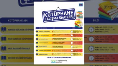 Büyükçekmece Belediyesi kütüphaneleri, 4 Ekim Pazartesi günü itibarıyla kış dönemi