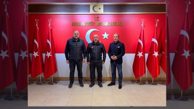 Arnavutköy'de iş insanları Erol Gül ve Zafer Karaosmanoğlu, Kaymakam Mahmut