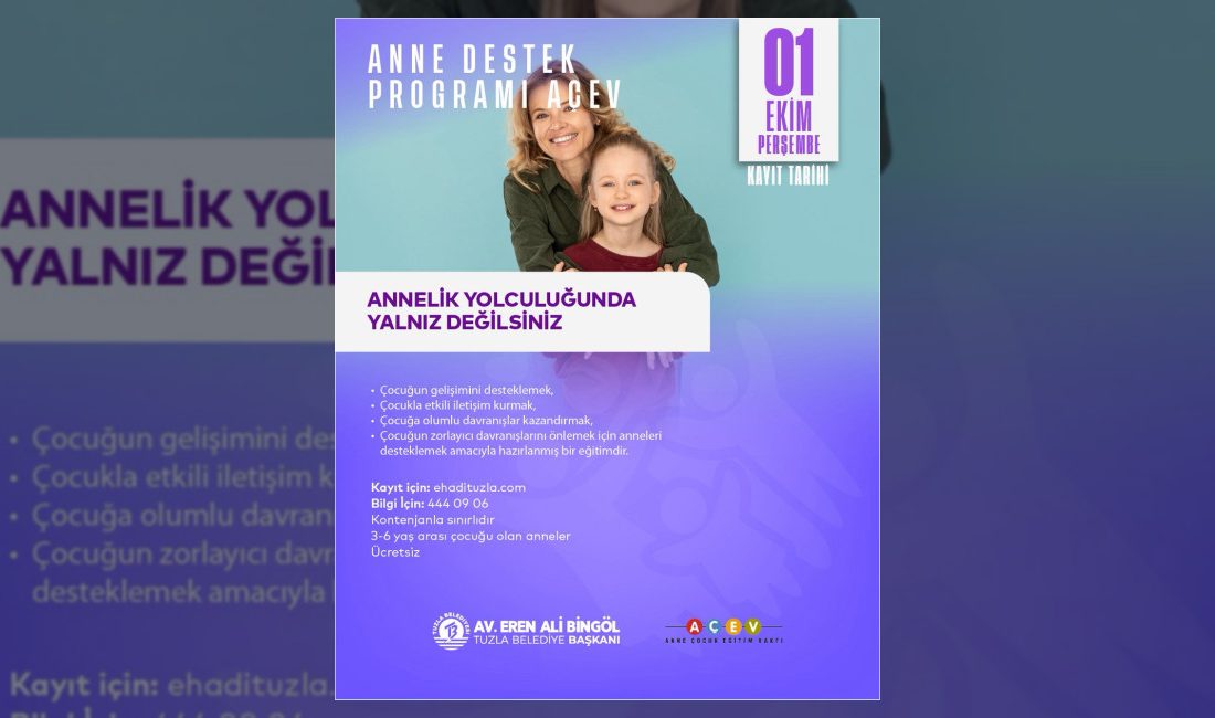 Tuzla Belediyesi ve AÇEV işbirliğiyle 3-6 yaş arası çocuğu olan