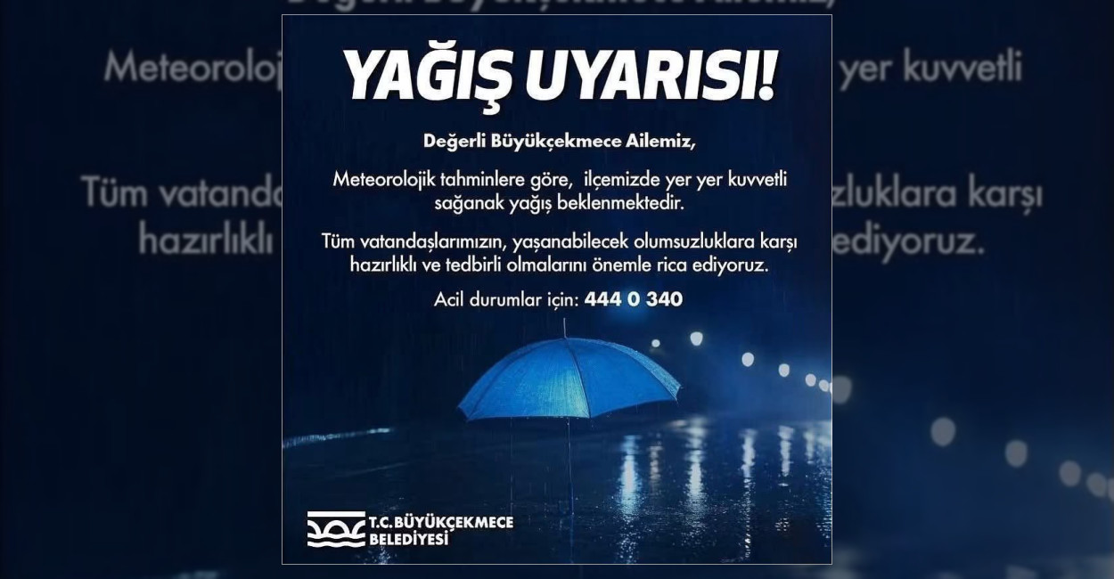 Meteorolojik değerlendirmelere göre İstanbul genelinde ve Büyükçekmece'de 2 Ekim Cuma