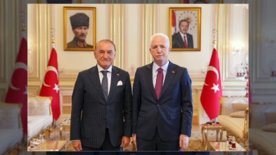 İstanbul Valisi Davut Gül, İSTESOB Başkanlığına seçilen Mustafa Keskin ve
