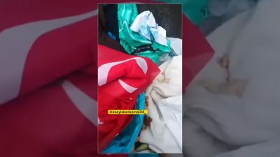 Sosyal medyada yer alan Türk bayraklarının çöpe atıldığına dair görüntüler