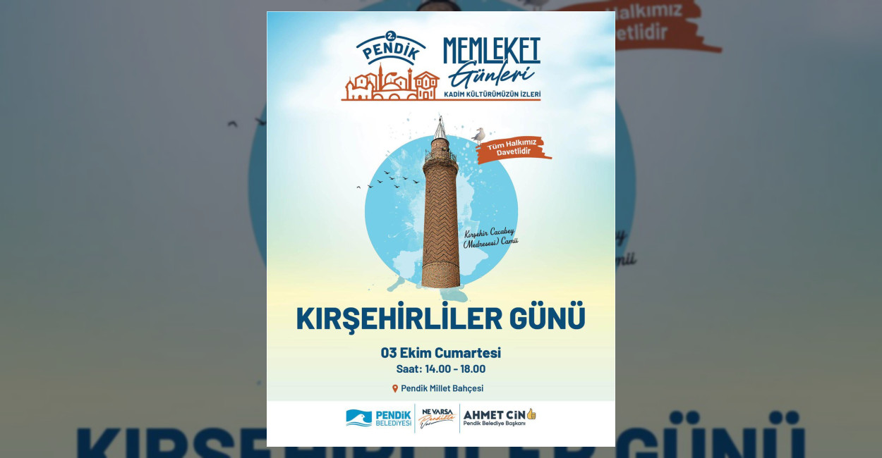 Pendik Belediyesi tarafından düzenlenen Memleket Günleri, 3 Ekim'de Kırşehirli ve