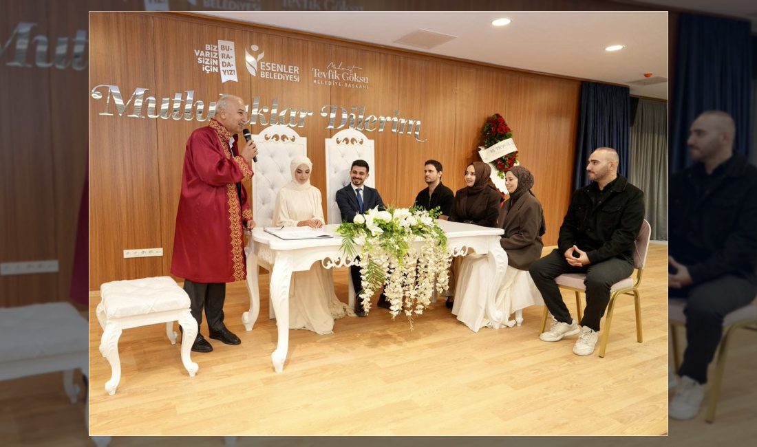 Esenler Baştabya Nikâh Merkezi, hizmete girmesinin ardından ilk nikâh törenini