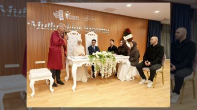 Esenler Baştabya Nikâh Merkezi, hizmete girmesinin ardından ilk nikâh törenini