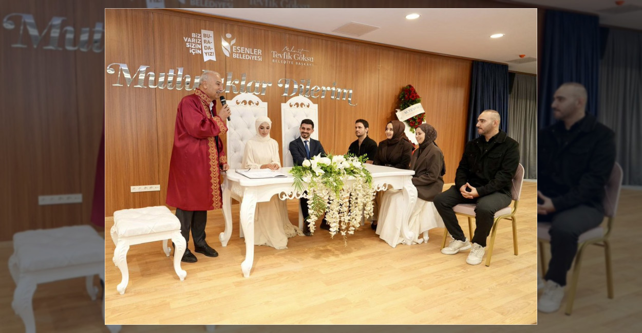 Esenler Baştabya Nikâh Merkezi, hizmete girmesinin ardından ilk nikâh törenini