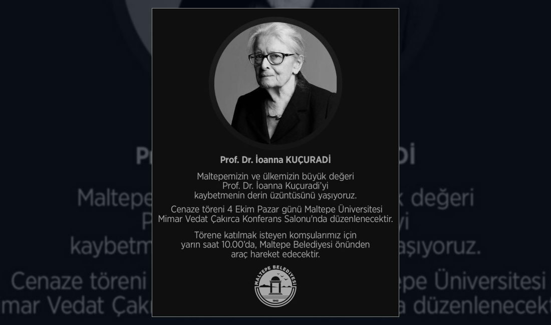 Maltepe ve Türkiye'nin önemli değeri Prof. Dr. Ioanna Kuçuradi yaşamını