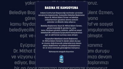 Eyüpsultan Belediyesi, Ankara Cumhuriyet Başsavcılığı tarafından yürütülen soruşturma sürecini yakından