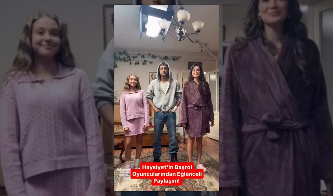 Haysiyet dizisinin başrol oyuncuları Doğukan Güngör ve Merih Öztürk'ün set
