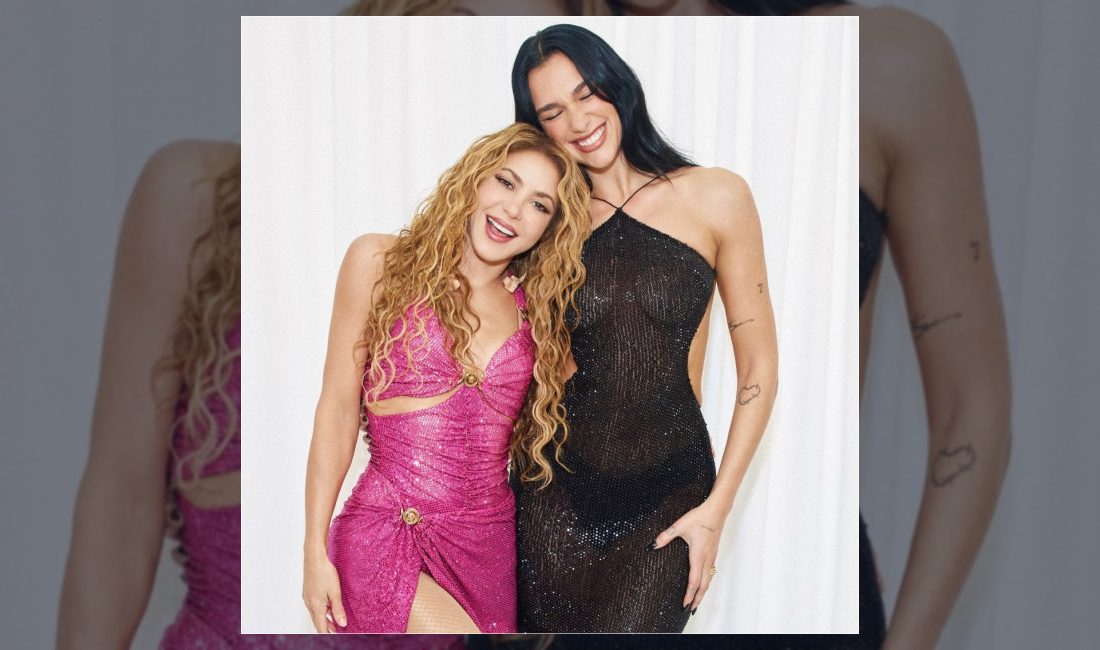 Dünyaca ünlü müzik yıldızları Shakira ve Dua Lipa, birlikte sahne